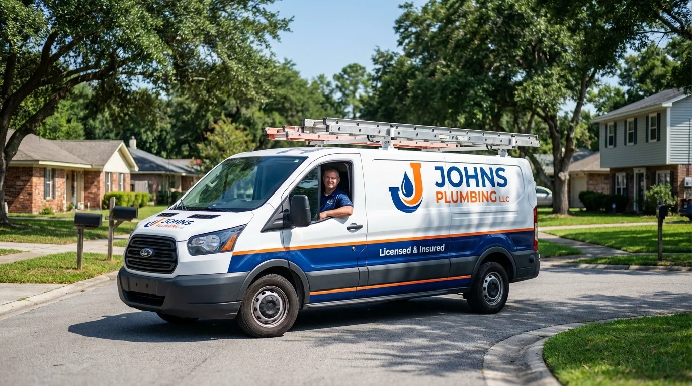 Johns Plumbing LLC service van in Pelahatchie, MS