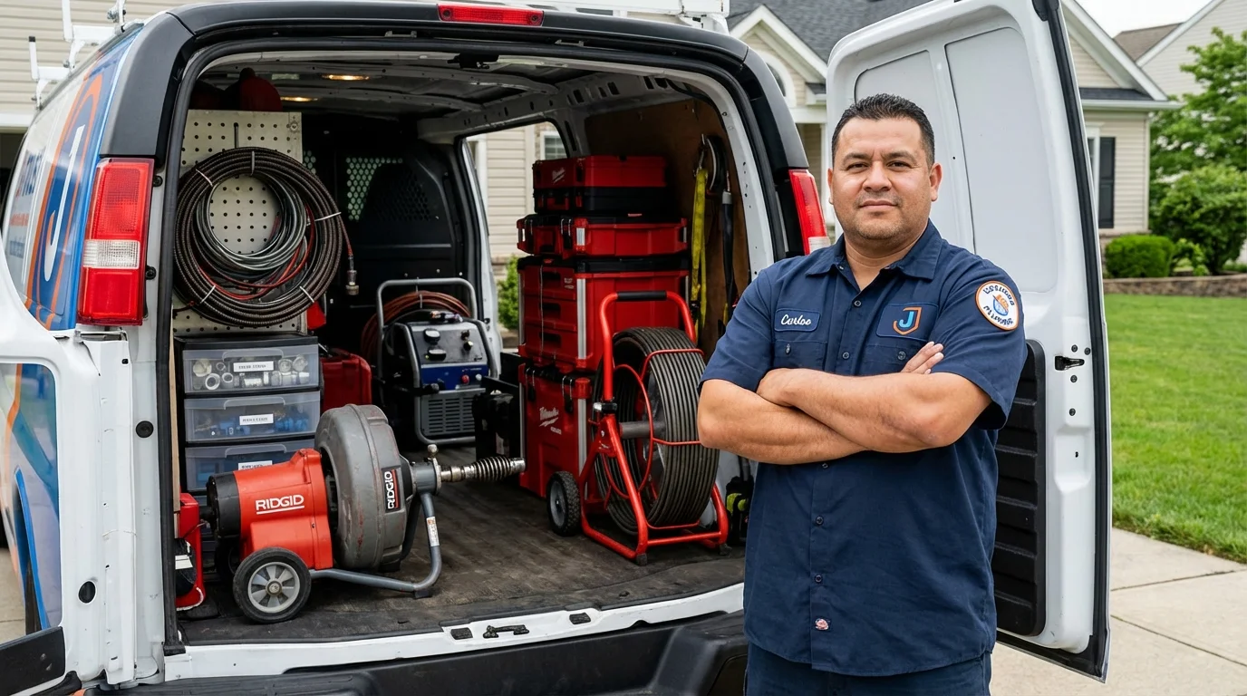 Professional drain cleaning equipment and Johns Plumbing LLC plumber in Pelahatchie