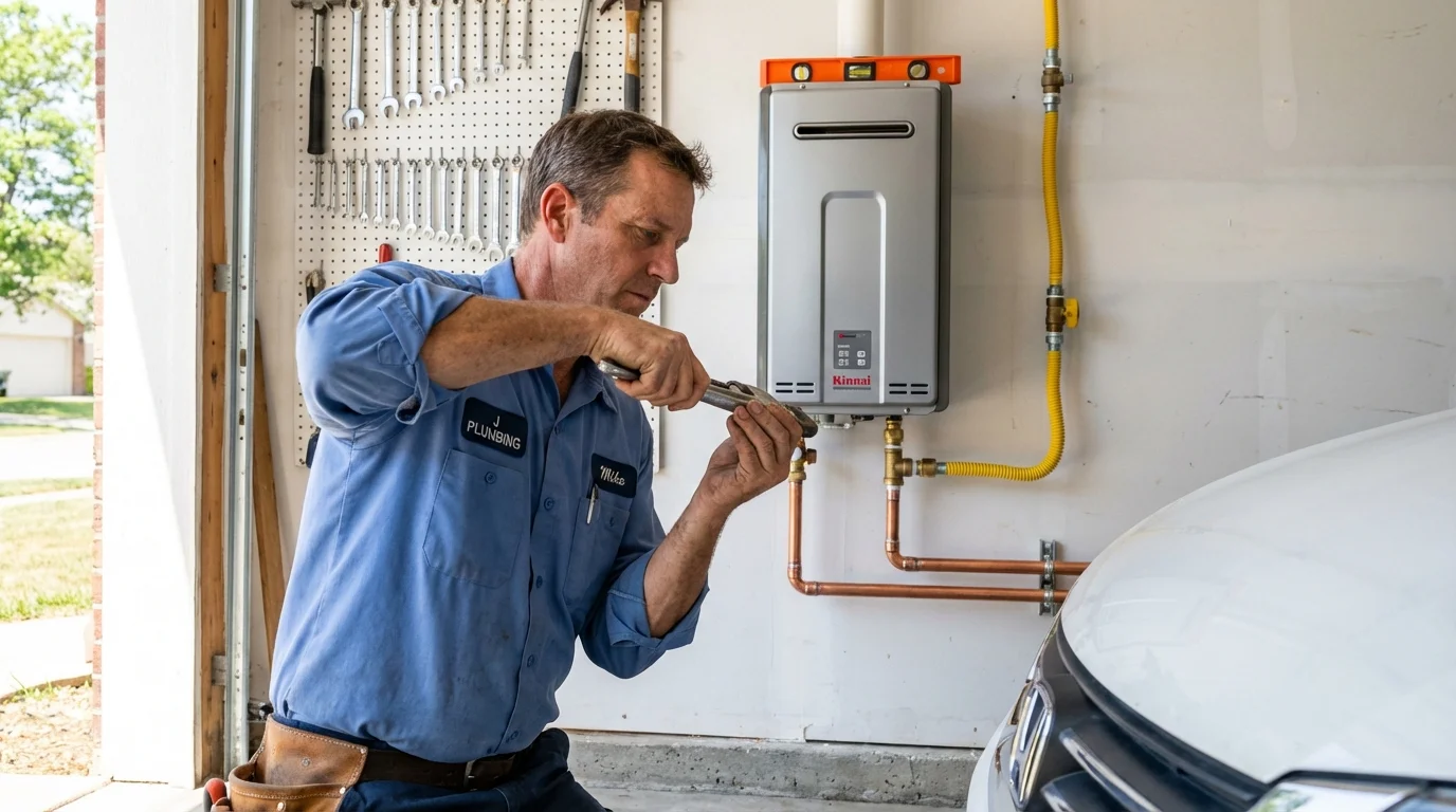 Tankless water heater installation by a Johns Plumbing LLC plumber in Pelahatchie